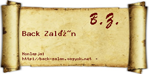 Back Zalán névjegykártya