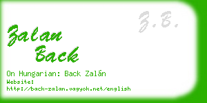 zalan back business card